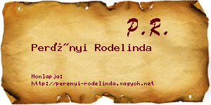 Perényi Rodelinda névjegykártya
